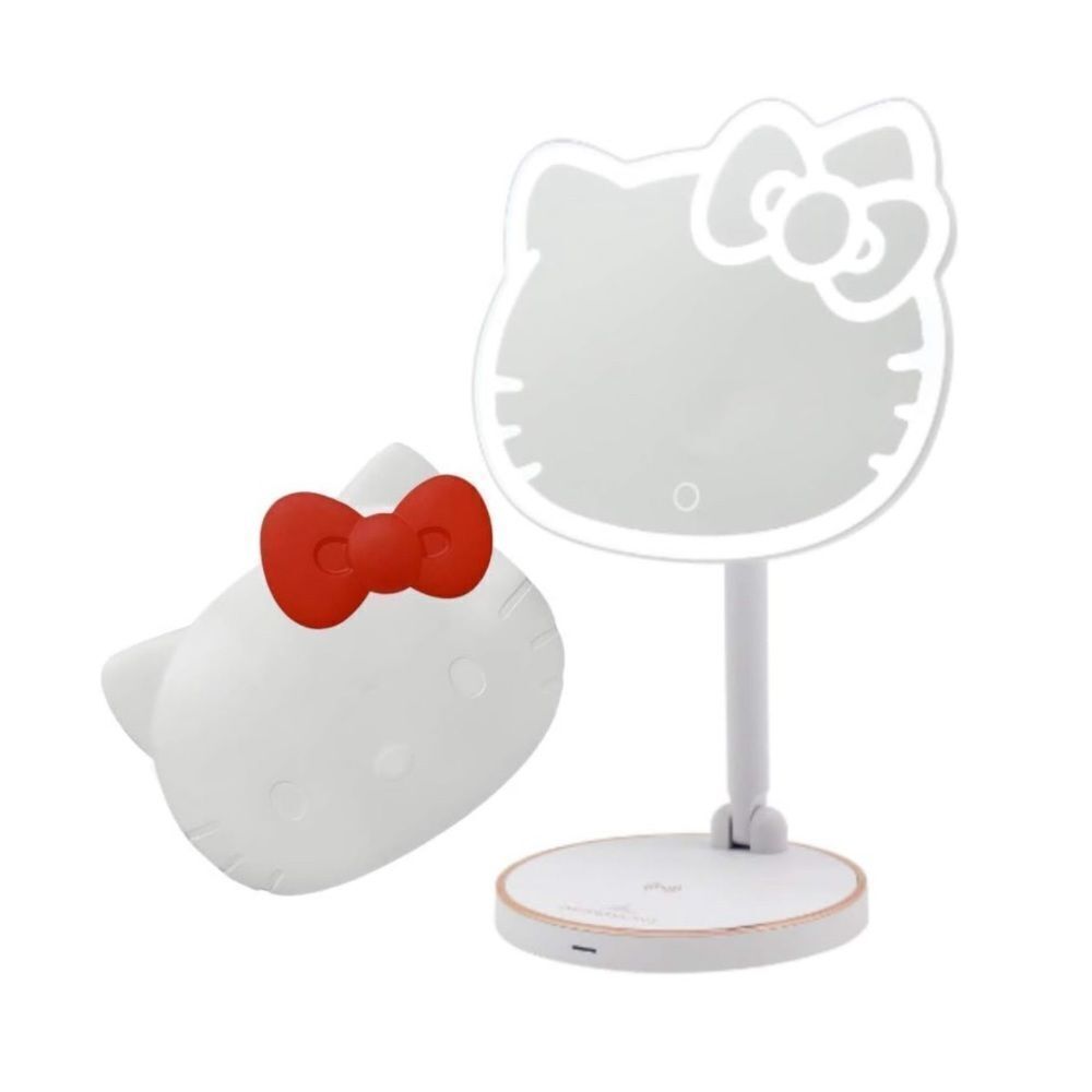 Hello Kitty LED Rechargeable Makeup Mirror + Wireless Compact Bundle